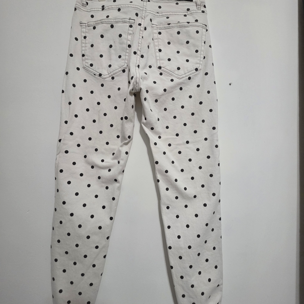 Pull&Bear Black Polka Dot Straight Leg Jeans
